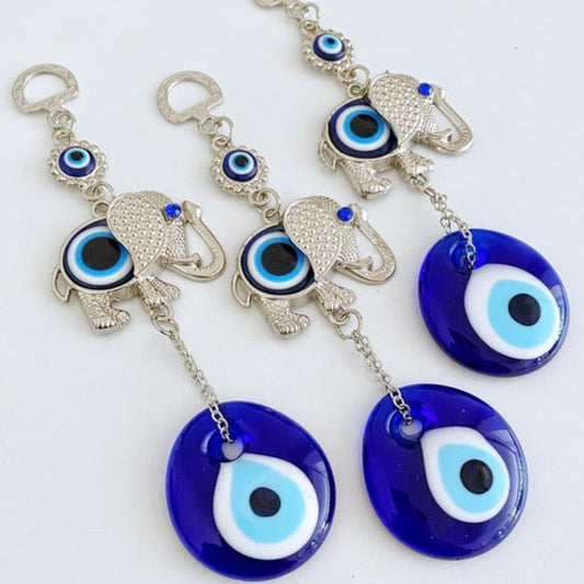 Lucky Evil Eye Wall Hanging, Evil Eye Home Decor, Elephant Wall Hanging