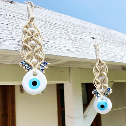 White Evil Eye Wall Hanging, Christmas Tree Decoration, Tree Ornaments