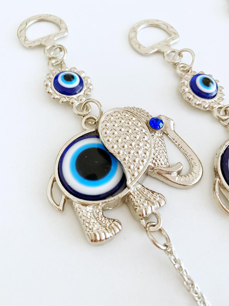 Lucky Evil Eye Wall Hanging, Evil Eye Home Decor, Elephant Wall Hanging