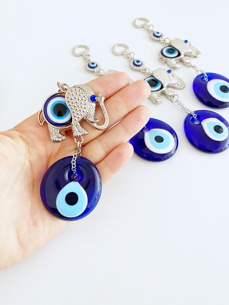 Lucky Evil Eye Wall Hanging, Evil Eye Home Decor, Elephant Wall Hanging