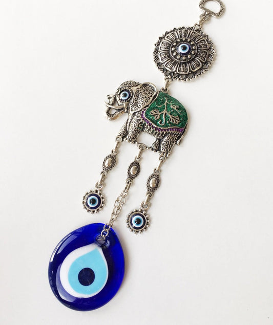 Lucky Elephant Evil Eye Wall Hanging