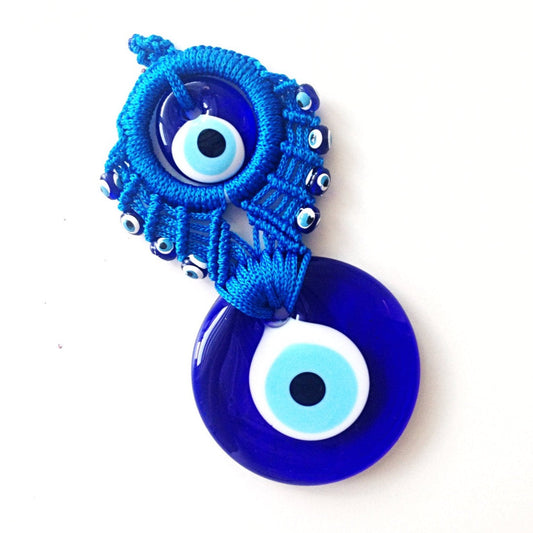Blue Macrame Wall Hanging